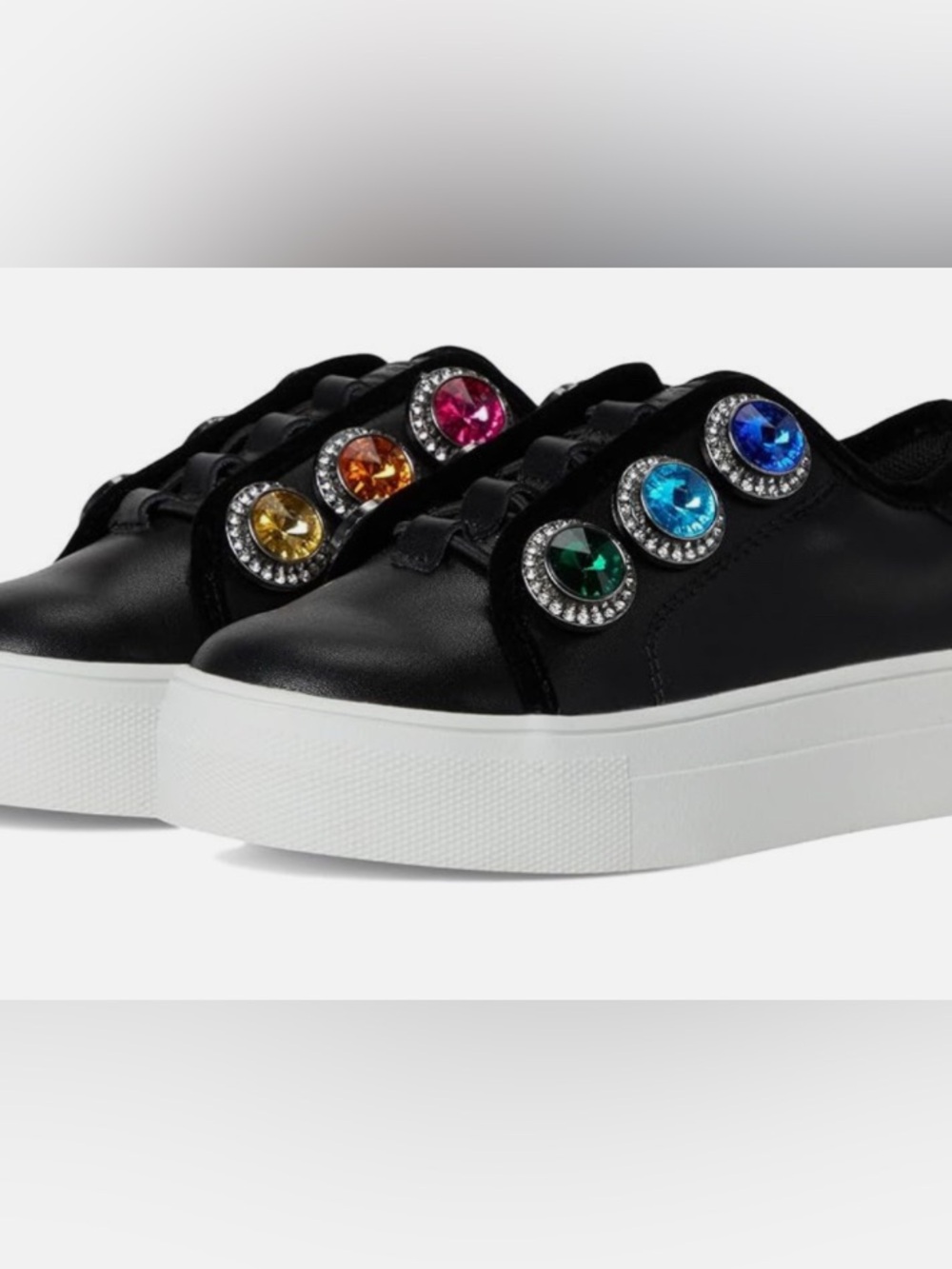 Kurt Geiger Black Mini Laney Octavia Slip-On Sneaker with  Gemstones - Picture 2 of 6